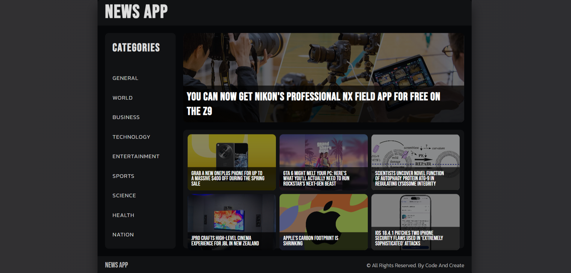 News App preview